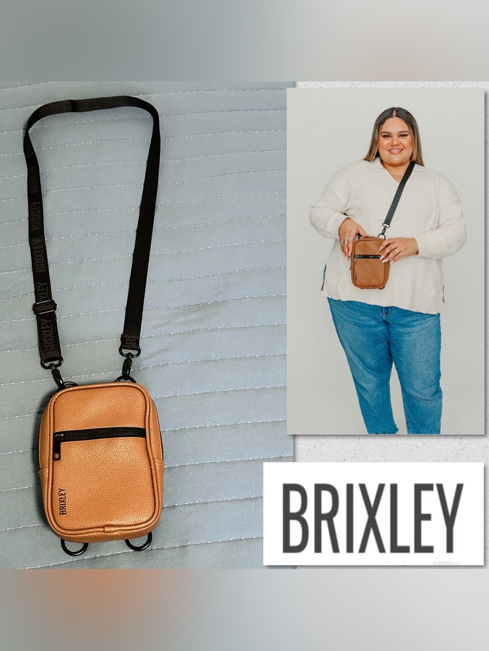Brixley Leather Toffee Crossbody Bag